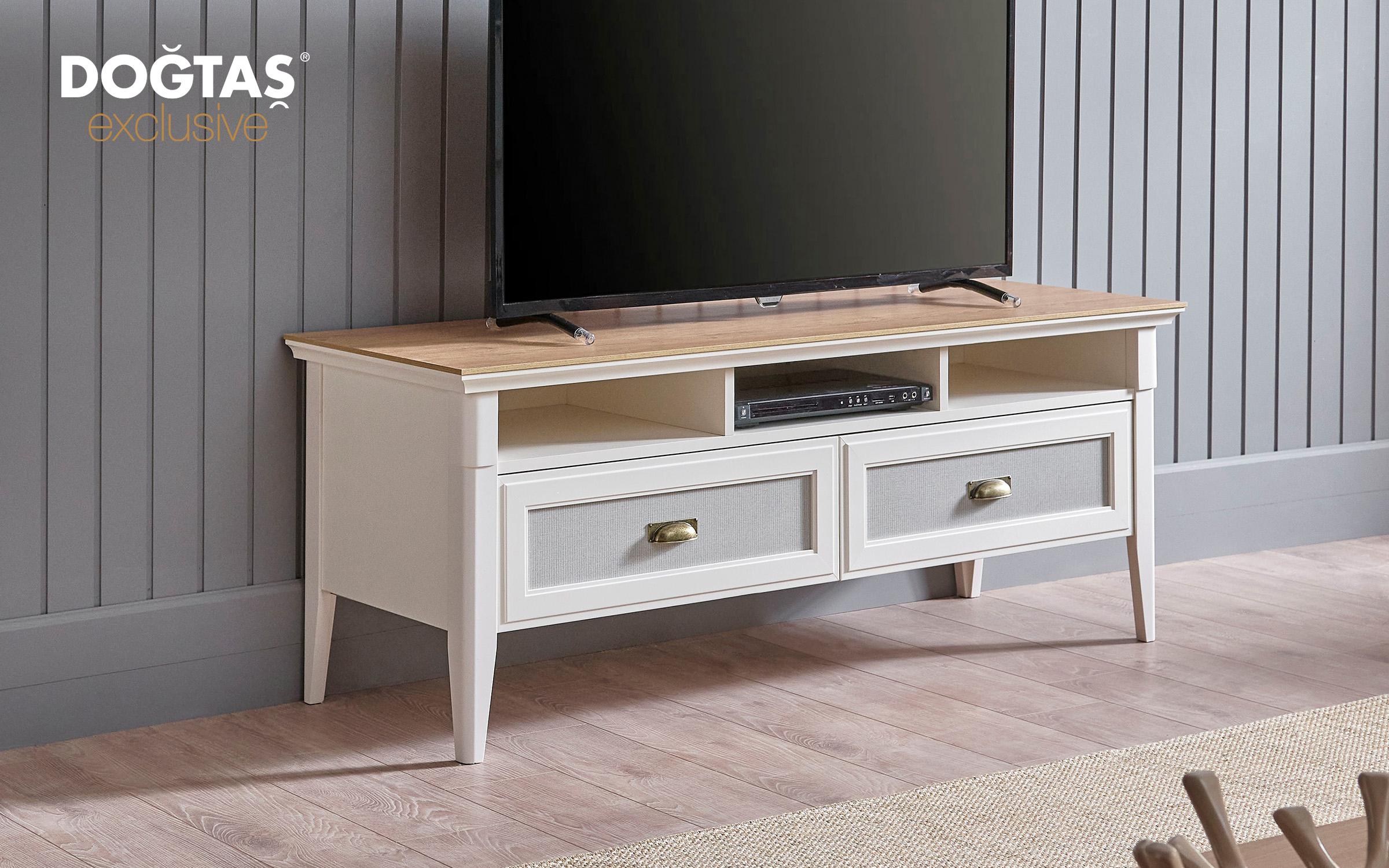 Modul TV Toscana 150, alb + karina  2